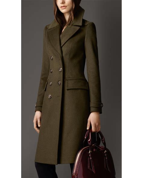 burberry cashmere wool military|Burberry Wool Cashmere Military Coat in Green .